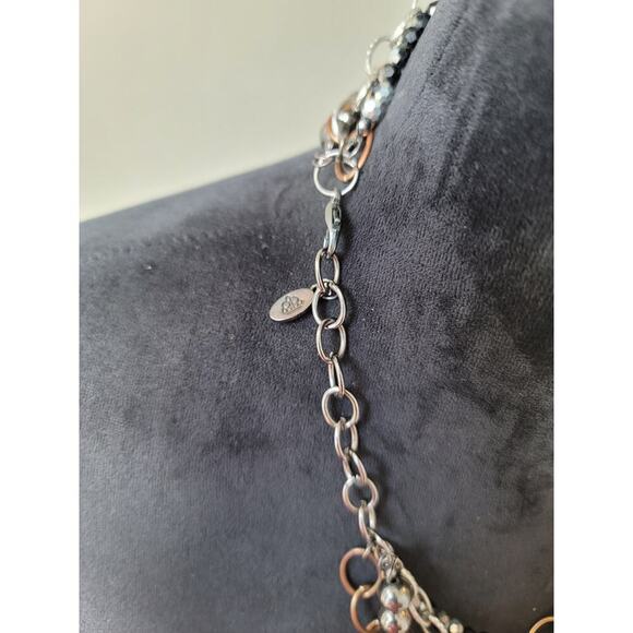 Women's Multi Layer Beaded Chain Statement Necklace With Lobster Clasp Lock - Picture 7 of 7